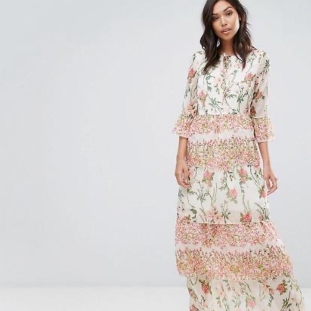 Vero Moda Floral Maxi Dress with Pink and Green NWOT